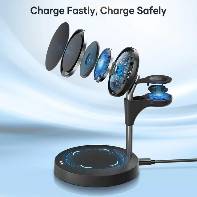 3 in 1 Wireless Charging Station (2023 Newest), Fast Mag-Safe Charger Stand with QC2.0 3.0 Adapter Compatible with iPhone 14,13,12 Pro Max/Pro/Mini/Plus, Watch Ultra/8/7/SE/6/5/4/3/2/1 (Black)



1. Compatible Case Types: For Magnetic Case, Not for Normal Case without magnetic function or thickness over 3mm

2. Compatible Phone Models:

Compatible with iPhone 14, iPhone 14 Pro, iPhone 14 Pro Max, iPhone 14 Plus

Compatible with iPhone 13, iPhone 13 Pro, iPhone 13 Pro Max, iPhone 13 mini

Compatible with iPhone 12, iPhone 12 Pro, iPhone 12 Pro Max, iPhone 12 mini

3. Compatible Smart Watch Models:

Compatible with Apple Watch Ultra/8/7/SE/6/5/4/3/2/1

4. Compatible TWS Bluetooth Earbuds Models:

For AirPods2(Wireless charging version), AirPods3, AirPods Pro

For Galaxy Buds, Buds+

For Soundcore Liberty Air 2 Pro, Liberty 2 Pro

For Sony WF-1000XM4