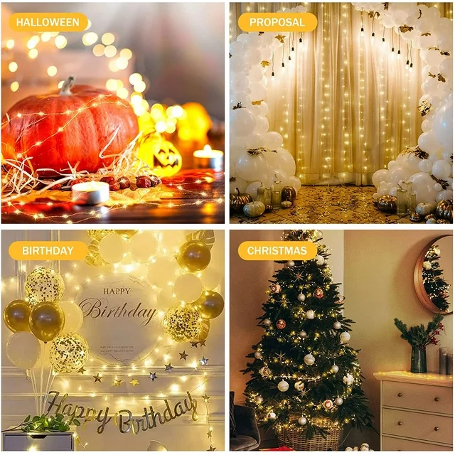 🎁🎁 Create a magical ambiance with our 7fts LED fairy string light, this Juyafio christmas lights emits a warm, non-dazzling glow that'll transport you to a fairy tale world. The copper wire is extremely flexible, allowing you to shape it around anything you want, like plants, bottles, trees, and furniture. Juyafio waterproof String Lights can be used indoors and outdoors, without worrying about damage or short circuits caused by dampness. Perfect for festivals, parties, weddings, or any occasion you can think of. Let our LED fairy lights transform your space into a magical wonderland!

🎁【 12 Pack Battery Operated LED Fairy Lights 】the 7 feet micro fairy light with 20 upgraded energy-efficient LEDs is perfect for both everyday decorations as well as holiday decor.

🎁【 Safe to Touch and IP65 Waterproof 】The copper wire starry moon lights are low power and insulate heat, remaining safe to the touch. Also, they are IP65 waterproof and can be taken outdoors as well. (The battery box is NOT waterproof, please keep it away from water)

🎁【 Long-Lasting Battery Life and Easy to use 】 Crafted with high-quality strong copper wire and nergy-efficient LED bulbs lasting up to 20 years. The batteries allow the lights to stay on for more than 72 hours, and can be quickly turned on or off with a simple button.